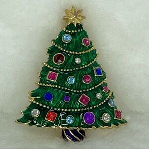 CHRISTOPHER RADKO RHINESTONE AND ENAMEL BROOCH